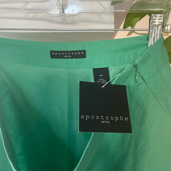 Women's Retro Skirt Apostrophe Green Embroidered Beads  size 14 - Picture 4 of 8